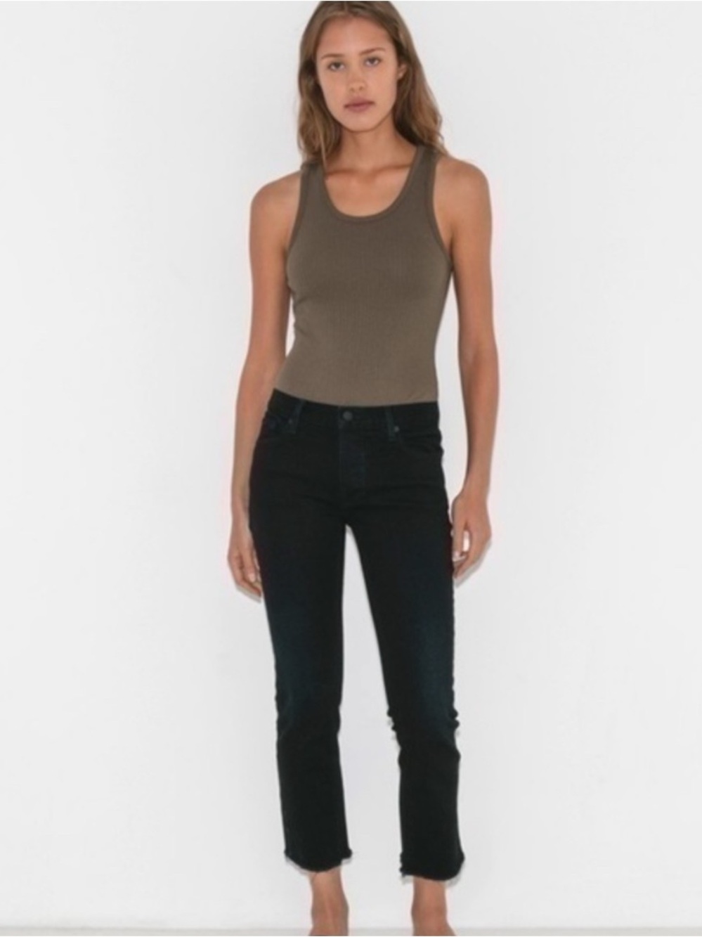 Nili lotan 30 jeans boyfriend fit raw hem cropped mid rise straight slim leg